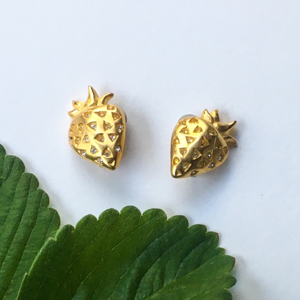 HOST PICK Givenchy | Vintage Strawberry Clip-ons - Picture 1 of 7